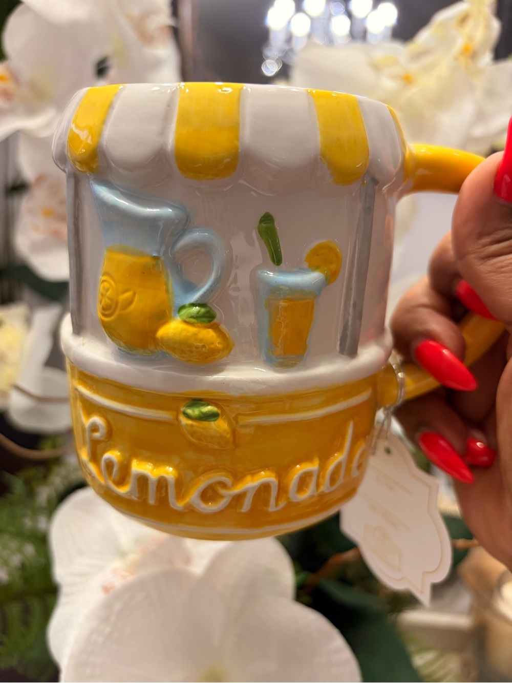 Lemonade Stand Ceramic Mug - Yellow & White